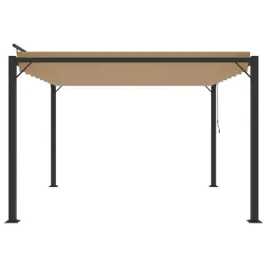 Berkfield Gazebo with Louvered Roof 3x3 m Taupe Fabric and Aluminium