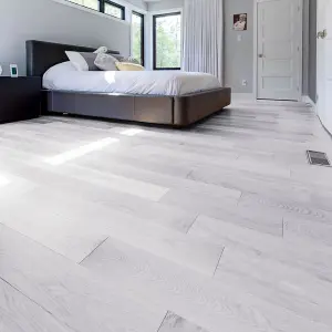 36 Pcs White Wood Grain Effect Self Adhesive Vinyl  Plank PVC Waterproof Flooring Covering 5m²