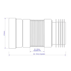 McAlpine Push-fit Flexible Extendable Pan connector (Dia)107mm, 170mm 0.41mm