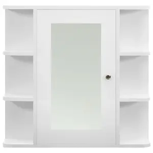 Berkfield Bathroom Mirror Cabinet White 66x17x63 cm MDF