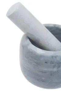 Maison by Premier Salerno Grey Marble Clean Sided Mortar And Pestle