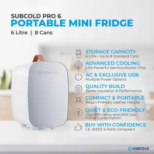 Subcold Pro 6L Mini Fridge Grey