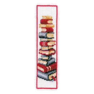 B/MARK BOOKS - Counted Cross Stitch Kit: Bookmark: Books - Vervaco