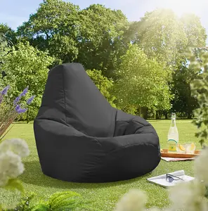 Adult Highback Beanbag for Indoors or Outdoors Ready Filled Bean bags - Black