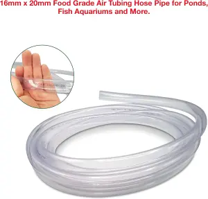 Flexible Hose 16mm Inside Diameter 20mm Outside Diameter- 4 Metres Clear PVC Food Grade Clear Plastic Tube Multipurpose PVC Pipe