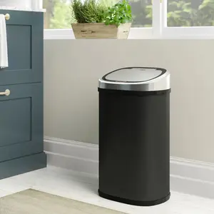 Steel Motion Sensor Rubbish Bin - 58L Black