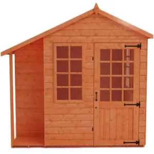 INSATLLED - 8ft x 8ft (2.35m x 2.35m) Wooden Storage APEX Summerhouse (12mm T&G Floor + Roof) (8 x 8) (8x8)