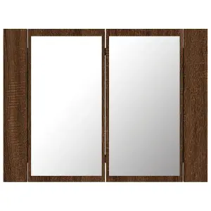 Berkfield LED Mirror Cabinet Brown Oak 60x12x45 cm Engineered Wood