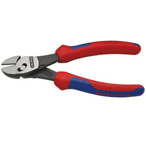 KNIPEX 73 72 180 TwinForce High Performance Diagonal Cutters with multi-component grips black atramentized, 180mm 24378