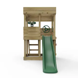 Rebo Children's Wooden Lookout Tower Playhouse with 6ft Slide - Adventure Set