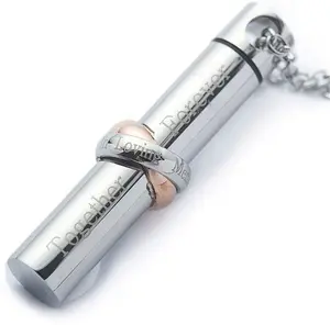 Cremation Jewellery Urn Necklace Cylinder Pendant Engraved Together Forever In Loving Memory Stainless Steel Ashes Holder Keepsake Memorial