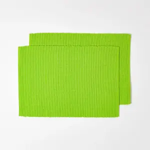 Homescapes Cotton Plain Lime Green Pack of 2 Placemats