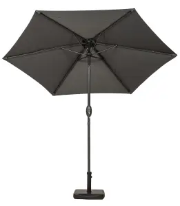 2.5m Grey Powder Coated Crank and Tilt Parasol