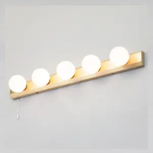 CGC ELENA Satin Brass 5 Light Hollywood Style Vanity Wall Light