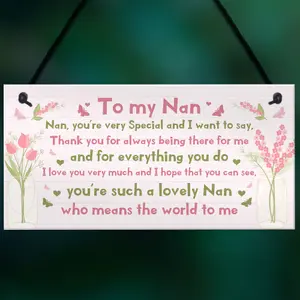 Birthday Gifts For Nan Christmas Gift Hanging Plaque Nan Gift From Grandchildren Nan Plaque