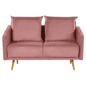 2 Seater Velvet Sofa Pink MAURA