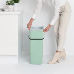 Brabantia Sort & Go Tall Jade Green Plastic Recycling bin - 40L Freestanding