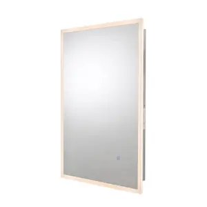 Croydex Lindley Rectangular Wall-mounted Bathroom Illuminated mirror (H)80cm (W)60cm