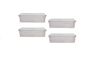 4 x 36cm Storage Box Spacemaster Mini Clear Plastic Stackable Home Storage DIY Craft Box