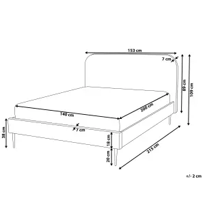 Boucle EU Double Size Bed Beige FLAYAT