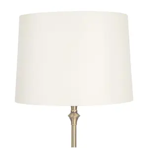 First Choice Lighting Antique Brass Floor Lamp with Cream Shade