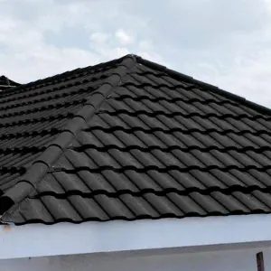 5 Pcs Black Rainbow Tile Stone Coated Metal Sheet Roofing Shingles L 1300mm x W 420mm