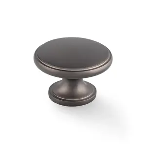 Bronze Cabinet Knob Solid Brass Dark Grey Traditional Classic Round Kitchen Cupboard Door & Drawer Pull Shaker Handle