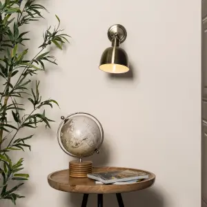 Litecraft Rima Brass 1 Lamp Industrial Style Wall Light