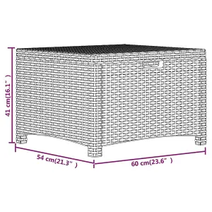 Berkfield Garden Storage Box 60x54x41 cm PP Rattan Graphite