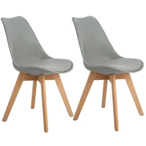 Nero Upholstered Dining Chair (Set of 2) Grey / Beech