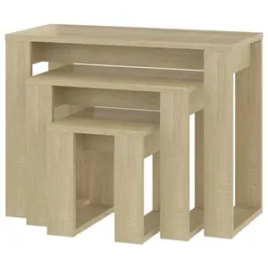 Gobao Nesting Tables 3 pcs Engineered Wood (Set of 3) White / Black