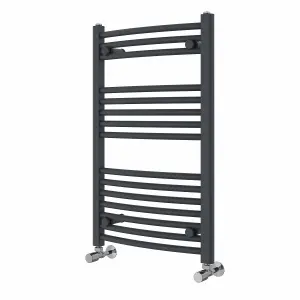 Right Radiators 800x500 mm Curved Heated Towel Rail Radiator Bathroom Ladder Warmer Anthracite