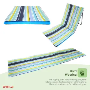 Oypla Portable Beach Mat Folding Chair Sun Lounger Outdoor Camping