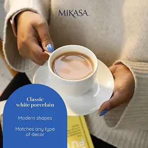 Mikasa Chalk Set of 2 220ml Teacups & Saucers