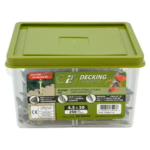 TIMCO C2 Deck-Fix Premium Countersunk Green Decking Screws - 4.5 x 50 (250pcs)