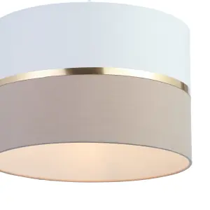 Inlight Isonoe Ivory & mocha Drum Light shade (D)30cm