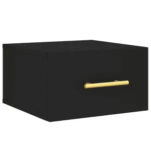 Berkfield Wall-mounted Bedside Cabinet Black 35x35x20 cm