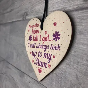 Red Ocean Mummy Mum Birthday Gifts From Daughter And Son Christmas Gifts For Women For Her Wooden Heart Sign