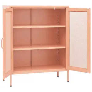 Berkfield Storage Cabinet Pink 80x35x101.5 cm Steel