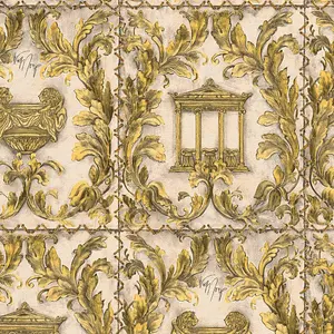 Wolfgang Joop Greek Temple Gold Glitter Wallpaper Beige Paste The Wall Vinyl