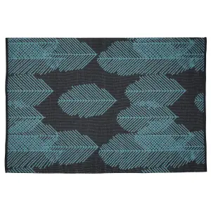 Reversible Area Rug 140 x 200 cm Black and Blue MEZRA