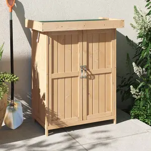 2 ft. W x 1 ft. D Solid Wood Tool Shed Brown