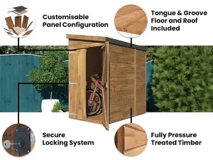 Dunster House Garden Shed 1.2 m x 1.8m Wooden Outdoor Storage Overlord Pent Roof No Window