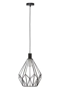 Interiors by Premier Wyra Black Finish Frame Pendant light