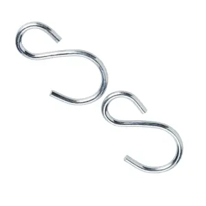 Diall Zinc-plated Steel S-hook (H)75mm, Pack of 2