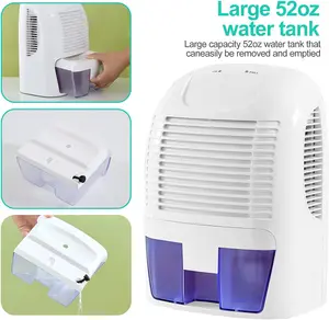 Air Dehumidifier Compact Portable Ultra Quiet 1500ml