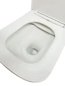 Top Ceramics White Square Wall Hung Rimless Toilet with Soft Close Seat and 1.12m Cistern Frame