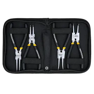 TOUGH MASTER Circlip Plier Set Internal External Snap Ring Pliers - 4 Pieces (TM-CPS4)