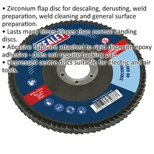 125mm Zirconium Flap Disc for Metal Grinding - 40 Grit - 22mm Bore Size