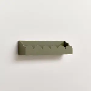 Melody Maison Green Scalloped Wall Storage Shelf - 40cm